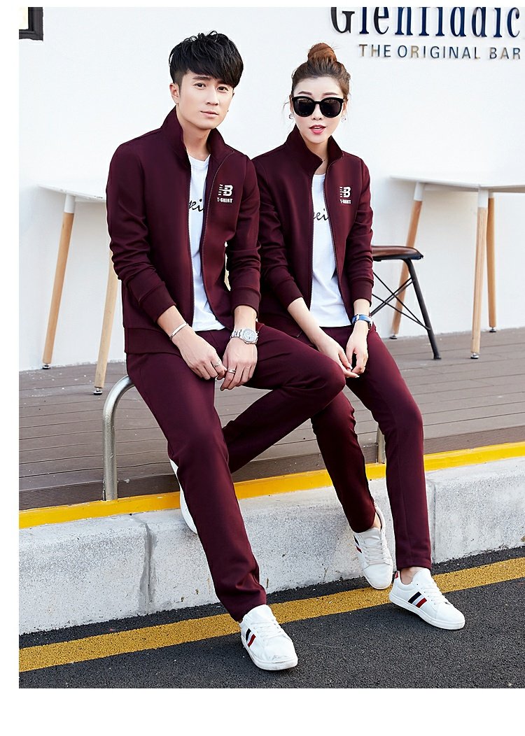 Bộ đồ cotton mùa thu 2018 xuân hè phiên bản Hàn Quốc của nam và nữ dài tay thường xuyên diện đồ thể thao áo len ba lỗ cỡ lớn bộ thể thao nam mùa đông