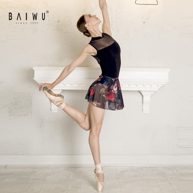 Barhau high - collar mesh ballet dance skill dress big-back female body clothes adult 11414118