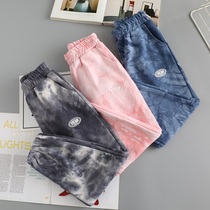 Girl Pants Spring Autumn 2022 Spring Dress New Casual Pants Children CUHK Couches Pants Baby Zdyeing Sports Pants