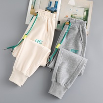 Girl Pants Spring Autumn Long Pants 2022 New Korean Version Foreign Air Fashion CUHK Kids Boys Casual Wear Pants Outside