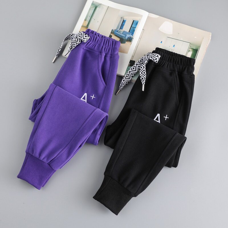Child Clothing Girl Spring Autumn Sports Pants 2022 Spring Dress New CUHK Child Casual Pants Loose Kharenwear Pants