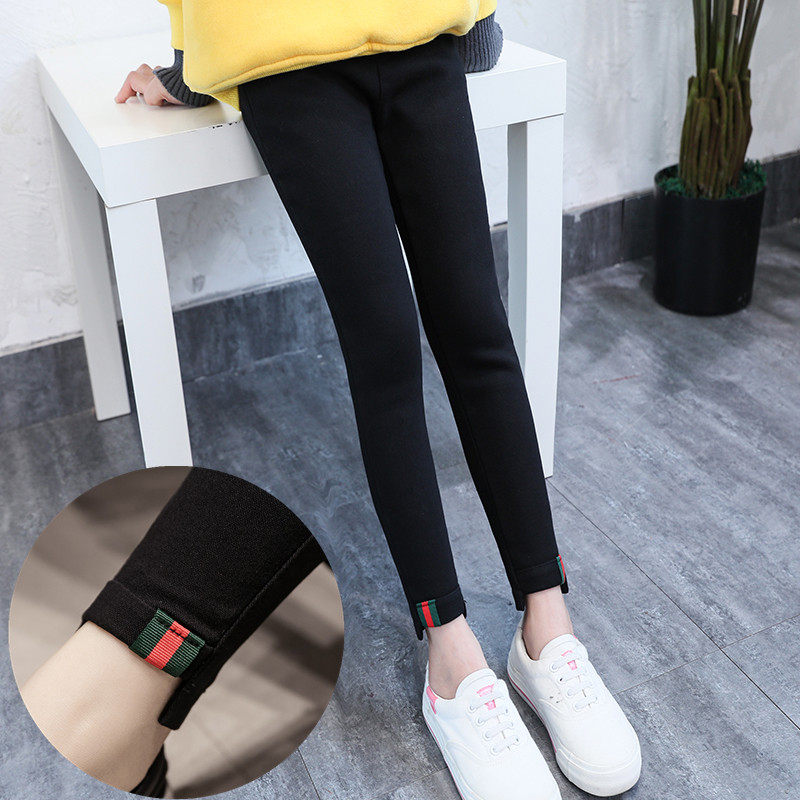 Girls ' pants Slim pencil pants Spring and autumn black medium and large children's jeans Children's autumn inner pants tight pants