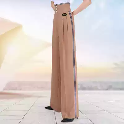 New Dan Baoluo ladies side strip high waist modern dance pants national standard dance pants Latin straight dance pants practice pants