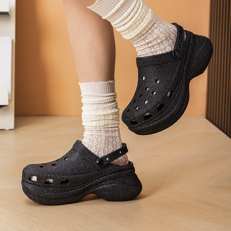 Crocs Men's and Women's Shoes Classic Shiny Clog Beach Shoes Casual Clogs Slippers 205942 207261