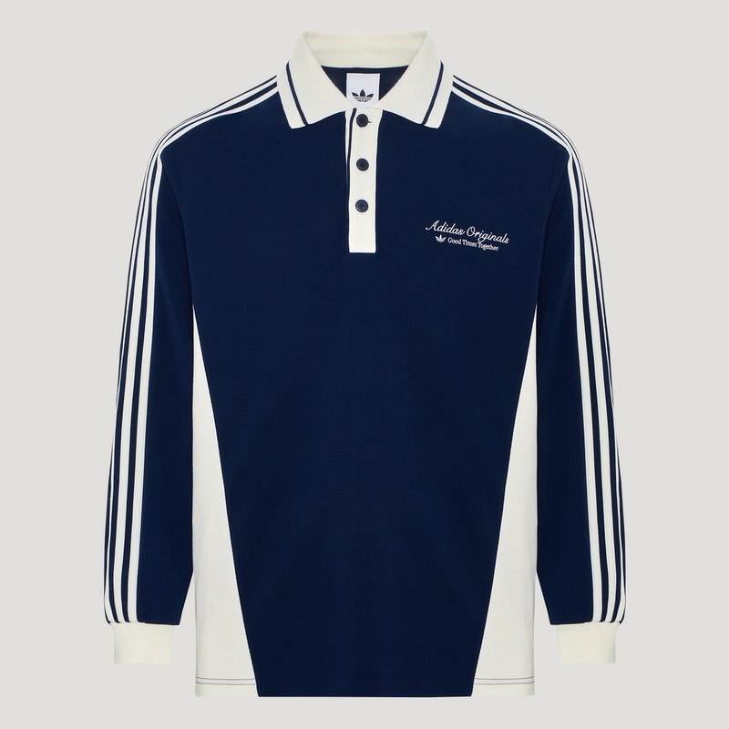 Adidas Men's Clover Long-Sleeved Polo Shirt New Pullover T-Shirt Sportswear Kw5687 Kw5688