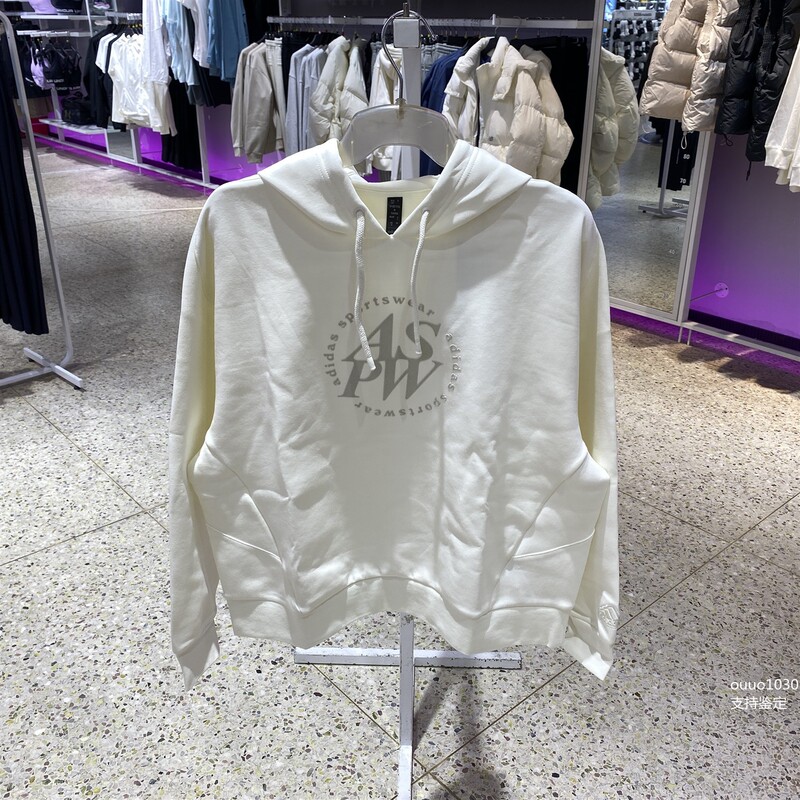 Adidas Hooded Pullover 2024 Winter Women's Aspw Loose Drawstring Hooded Sweatshirt Jj3543 Jj3545