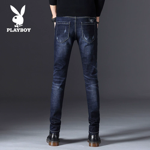 Playboy, весенние джинсы, мужские трендовые штаны для отдыха, в корейском стиле, оверсайз, свободный прямой крой