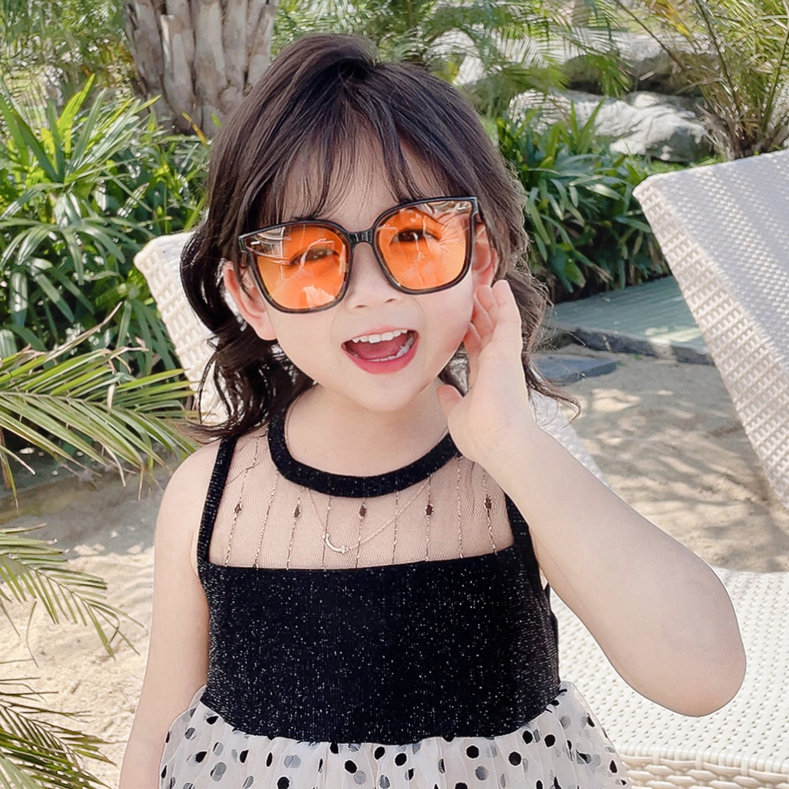 Children sunglasses anti-UV girl sunglasses boy child sunscreen fashion unhurt eye baby glasses