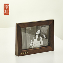 Words in solid wood custom DIY photo frame creative table 7-inch double-sided family couple wedding photo frame wedding gift