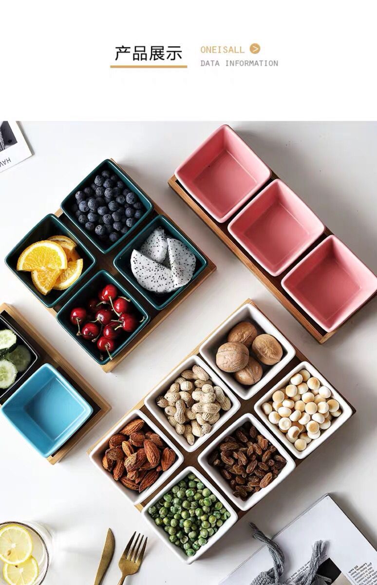 Nordic frame plates fruit bowl creative snacks the nut plate snack plate household ceramic dry fruit bowl of I sitting room