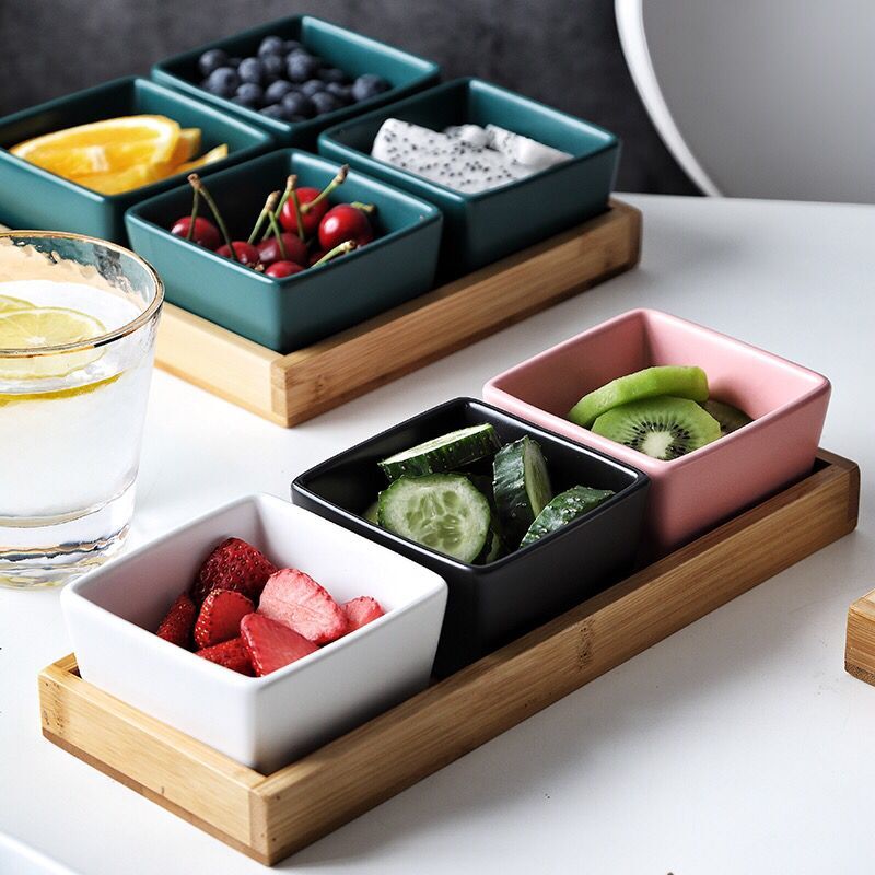 Nordic frame plates fruit bowl creative snacks the nut plate snack plate household ceramic dry fruit bowl of I sitting room