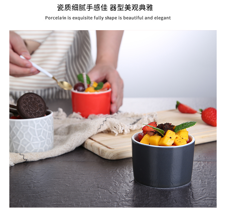 Can is home marca dragon color ceramic cup cake baking shu she oven mould double peel milk pudding bowl dessert bowls