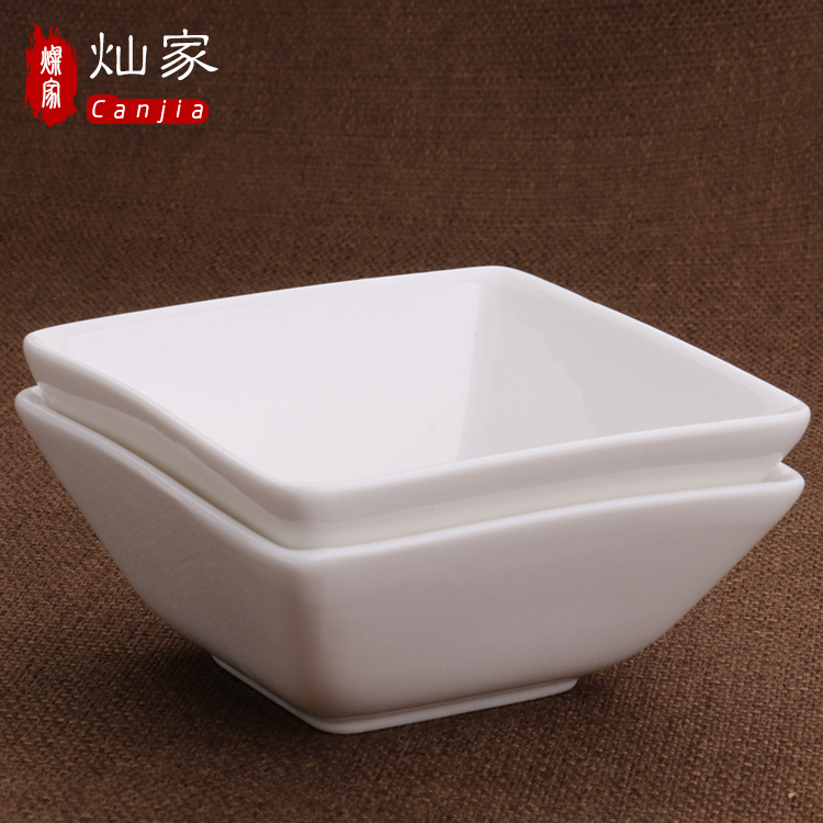 The downtown home pure white cake square bowl bowl dessert bowl bowl high - temperature ceramic bowl quartet fruit salad bowl