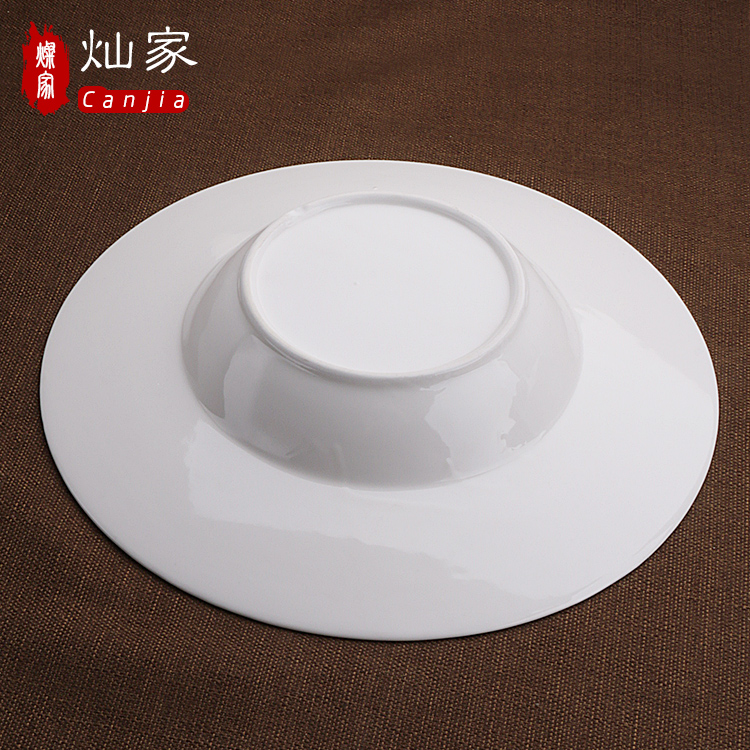 The downtown home wide - brimmed hat type ceramic bowl of spaghetti dish hat dish soup plate FanPan creative dinner plate pure white