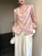 Pink New Chinese Style National Style Button Round Neck Jacket for Women Spring 2026 Casual Elegant Versatile Top Chinese Style Women's Clothing