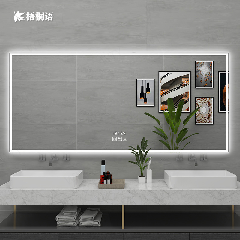 Smart anti-fogging mirror No box Handwashing table LED light mirror Customizable Makeup Room Wall Mirror Toilet Mirror Bathroom stickup wall