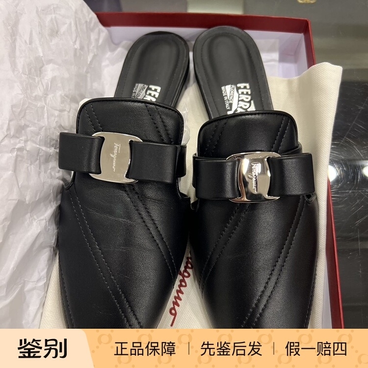 Domestic In-Stock Ferragamo Women's Full Leather Closed-Toe Mules Size 8.5 Special Price