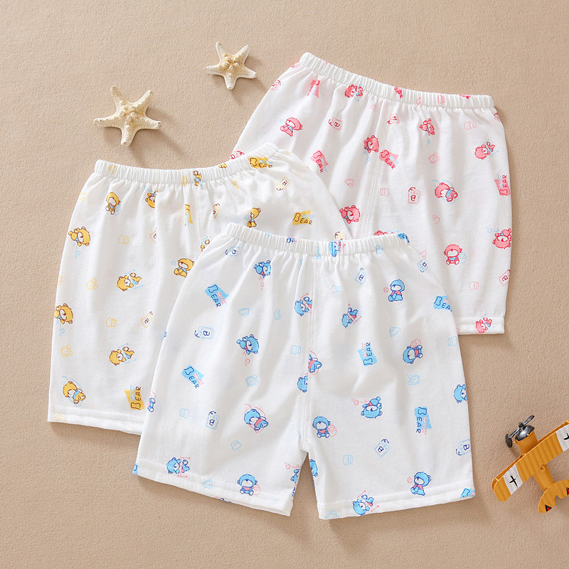 Baby Summer Pure Cotton Shorts Thin baby's open gear Little boy Girl PP pants Children's home lap pants
