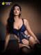 Jiesbon Blue Enchantress Fishbone High-End Lingerie Bodysuit Sexy Bedtime Outfit with a Bold and Fun Design