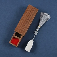 Размер 2x5 см серой потоковой акционерный капитал+деревянная деревянная печать+фарфоровая коробка