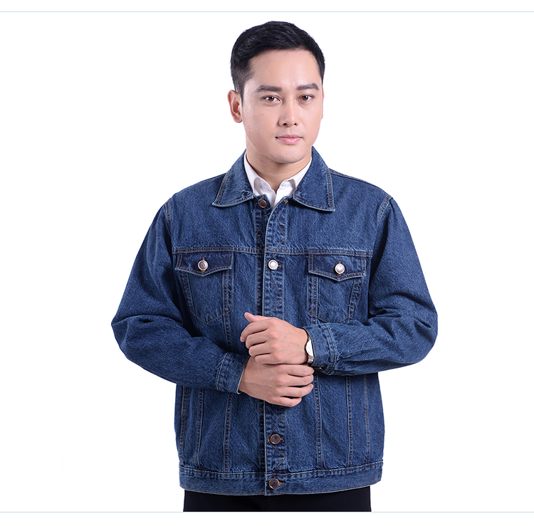 Của nam giới denim jacket tops cotton dày hàn quần áo làm việc quần áo bảo hộ ve áo mặc áo coat