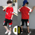 Trẻ em trai chiếc váy mùa hè phù hợp với năm 2020 chàng trai mùa hè mới trong cậu bé lớn ngắn tay áo hai mảnh bộ ngoại khí Hàn Quốc phiên bản của thủy triều. 