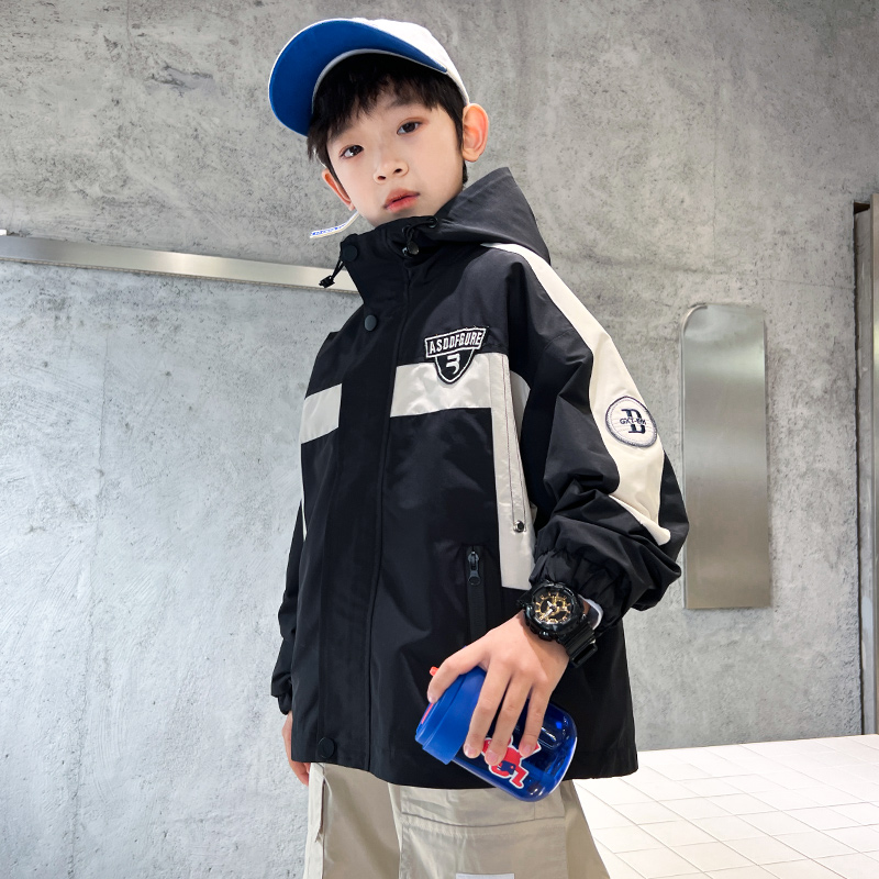 Children's Clothing Boy Autumn Clothing Jacket 2023 New Spring Fall Jacket CUHK Boy Boy Submachine Clothing Nets Red Fried Street-Taobao