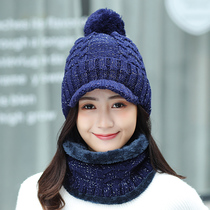 Hat Lady Winter Warmth Korean version Tide Sweet Beauty Cute Hair Line Hat Thickened Suede Bike Knit Hat 100 lap