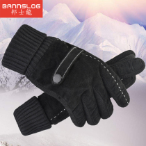 Gloves men winter riding motorcycle leather gloves warm winter thick driving youth cold cotton gloves tide