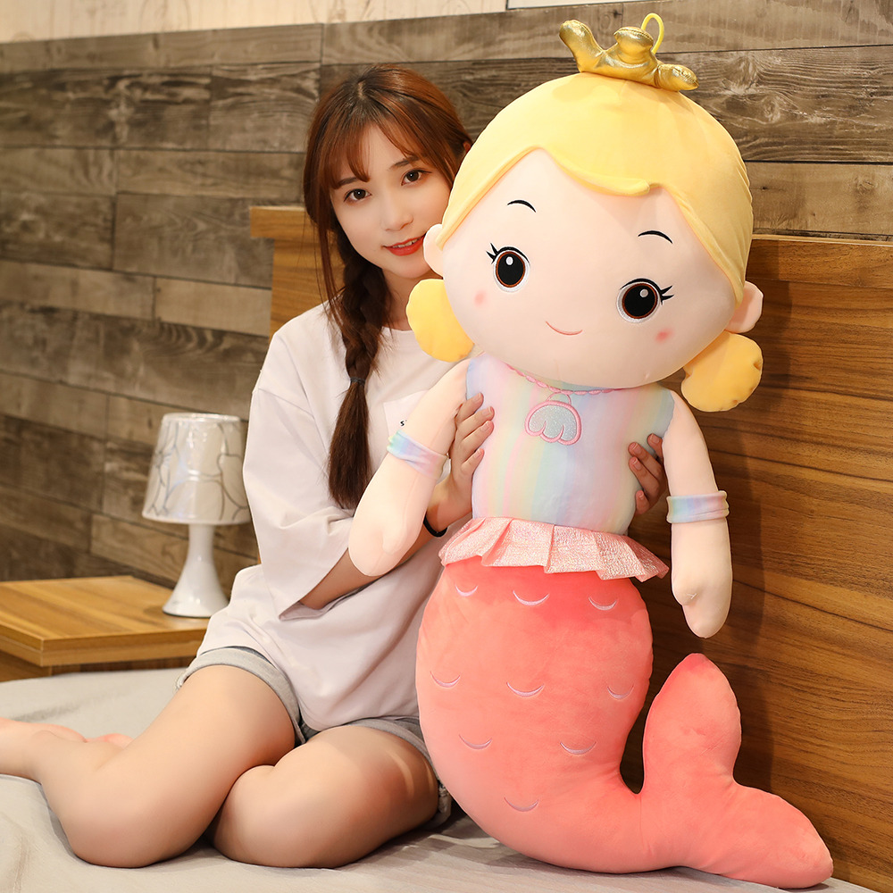 Cute Mermaid Paparazzi Cuddle With Pillow Plush Toy Cloth Dolls Children Bed Sleeping Doll Girl Birthday Present