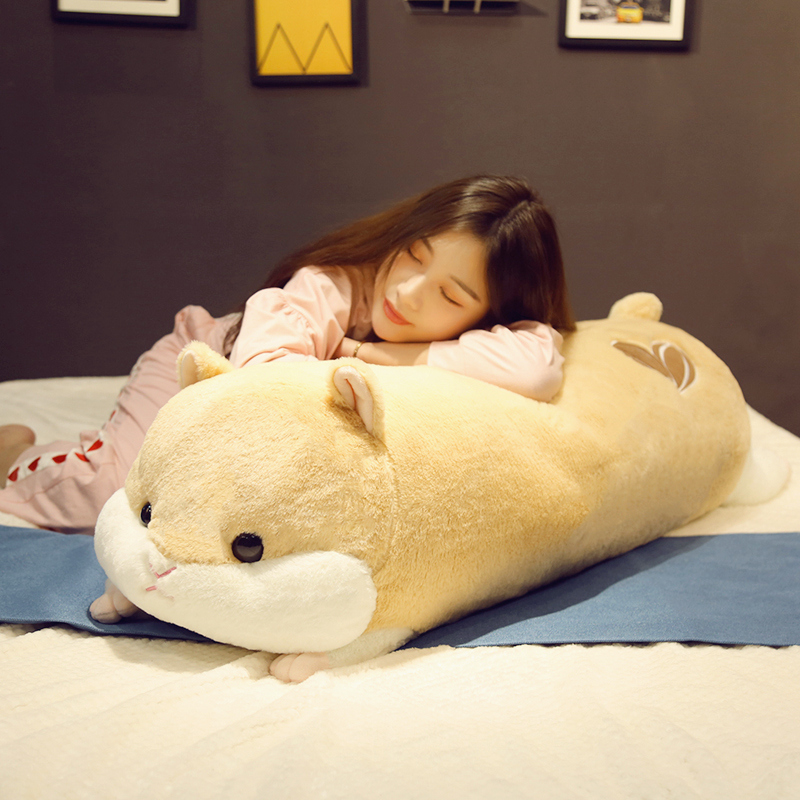 Cute Hamster Wool Suede Toy Cloth Doll Paparazzi Strips of Pillow Sleeping Bed Big Doll Girl Birthday Present