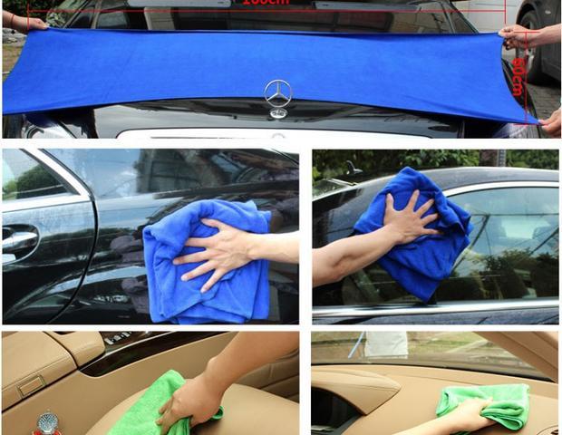 Khăn lau xe ô tô microfiber cộng với nhung mã hóa làm dày nước lau khăn xe rửa vải - Sản phẩm làm sạch xe dụng cụ vệ sinh nội thất ô tô