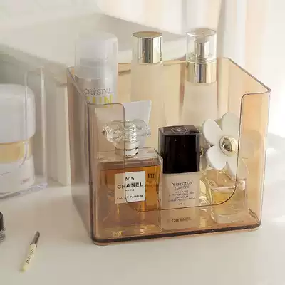 Cosmetic storage box transparent plastic bathroom desktop household mask finishing box skin care products acrylic storage rack