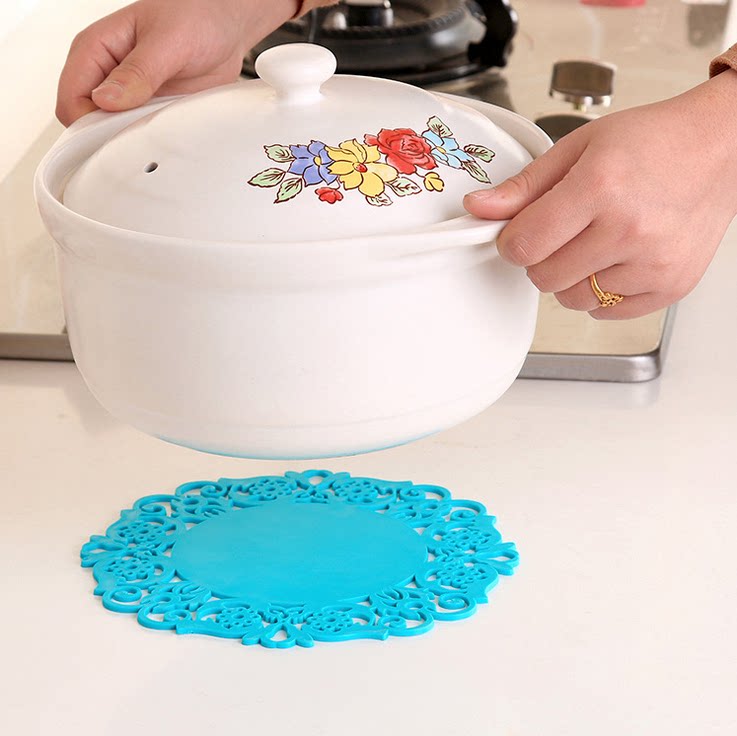 Silicone Cup Mat Bowl Mat Insulation Mat Anti Slip Mat Table Cushion Heat Resistant Cushion Creative Round Anti-Burn Cushion Anti-Scratcher Cushion