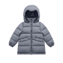 Nanny Goose Childrens Down Jacket Thickened Mid-Length White Duck Down Baby Medium and Large Childrens Jacket Warm and Head Protective Winter Clothing