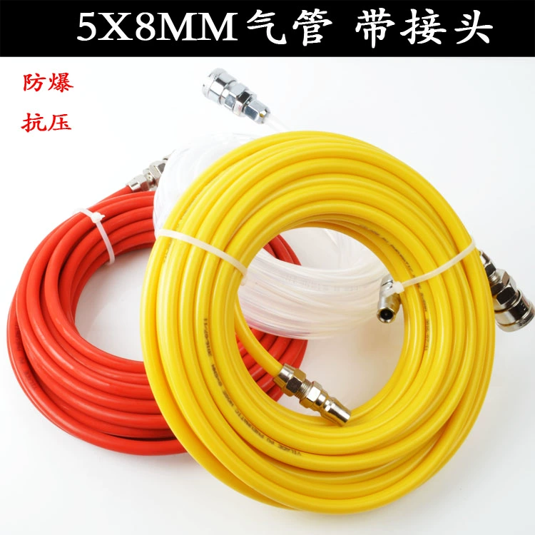 5X8 Trachea PU Hose Dụng cụ khí nén Máy nén khí Trachea Air Nail Gun Trachea với đầu nối - Công cụ điện khí nén