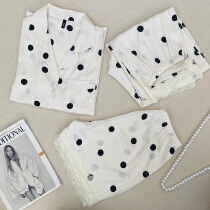 Genie queen2022 year new summer round points printed sweet and beautiful pyjamas short sleeves shorts long pants three sets