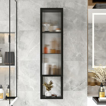 Nordic minimalist Changhong glass wall-mounted toilet storage containing hanging cabinet kitchen narrow side wall shelf