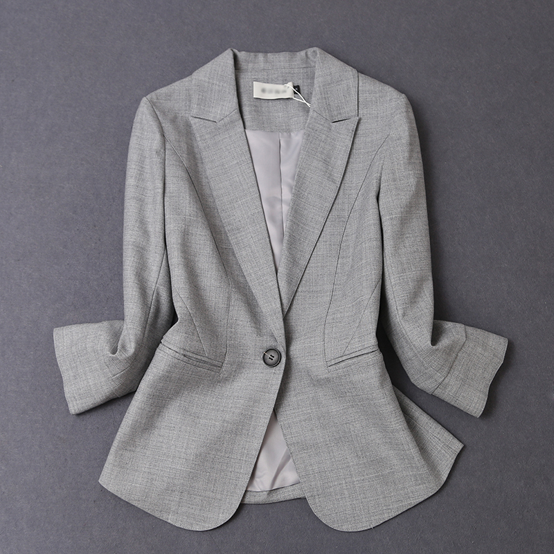2025 Spring and Summer New Style Professional Elegant Fine Wool Blazer for Women, One-Button Short Casual Commuter Suit