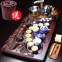 Fully automatic tea set set home simple four-in-one complete set of purple sand kung fu tea set solid wood tea tray living room