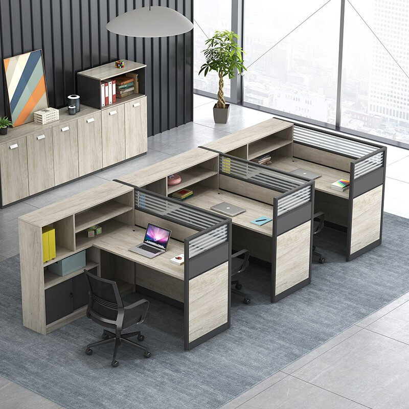 Financial Desk Chair Brief Modern 2 4 Persons Position Screen Partition Staff Table Cassetto Double Desk Composition