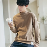 Мужской лонгслив, цветная приятная телу демисезонная трендовая универсальная осенняя толстовка, оверсайз, круглый воротник