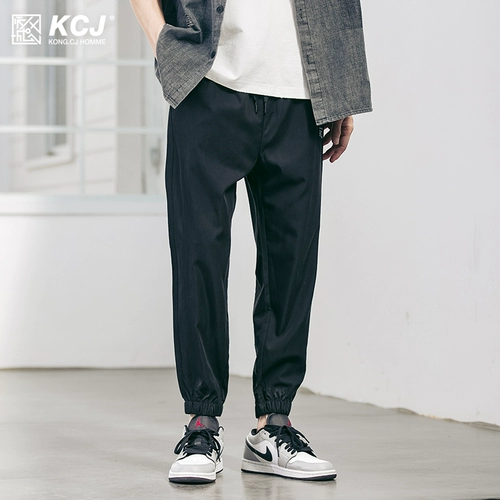 Мужские шелковые летние тонкие штаны, сезон 2021, свободный прямой крой