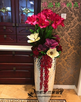 Floor-to-ceiling large vase simulation flower arrangement set Living room sales department Hotel European-style modern decoration home furnishings