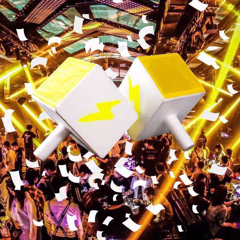 Bar Hammers Bar Atmosphere Props Exaggerated party props Broken Paper Sheets Floating Foam Board Hammer