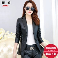 Áo khoác da nữ mùa xuân 2018 mới của Hàn Quốc thời trang hoang dã ngắn phần eo PU nhỏ Tây áo khoác lửng áo da thật