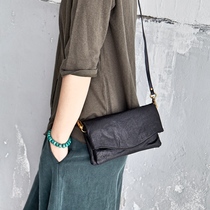 Semi-Van new cowhide cross bag Womens Small bag shoulder bag solid color handmade original clutch bag small square bag mobile phone bag