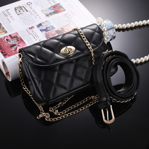 New Lingg small fragrance Wind Fashion chain Shoulder Strap Skew Satchel Multifunction Dual-use Casual Tide 100 lap pocket