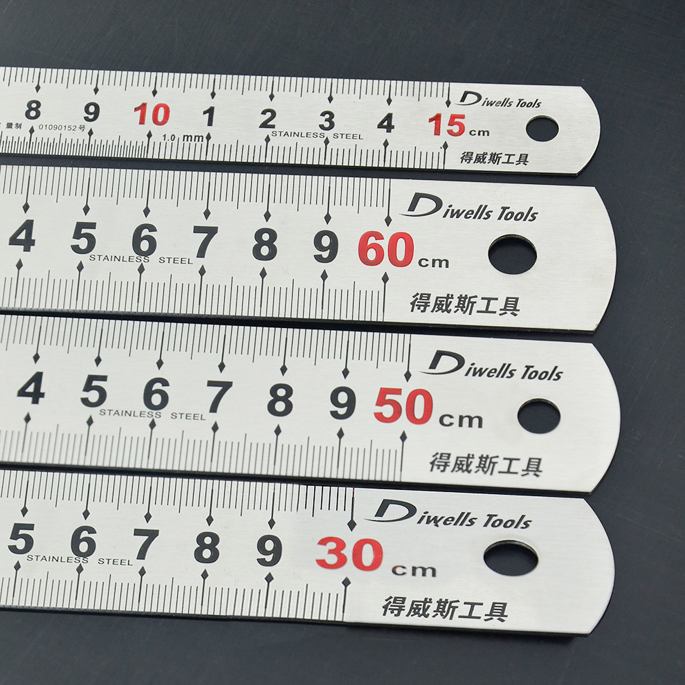 De Weiss steel ruler Stainless steel ruler 30cm steel ruler 30cm steel ruler 50cm steel ruler