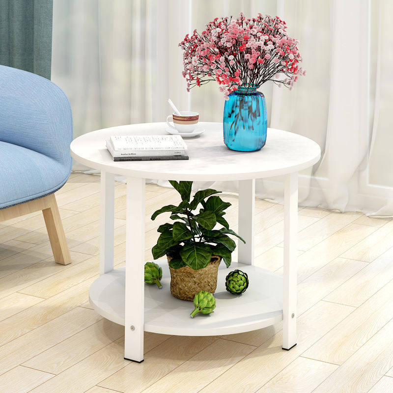 Tea table simple modern Nordic round table creative living room storage bedroom bedside table side several assembled balcony small table